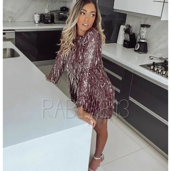 ZARA FRINGED SEQUIN DRESS - Picture 4 of 14